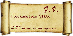 Fleckenstein Viktor névjegykártya