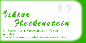 viktor fleckenstein business card